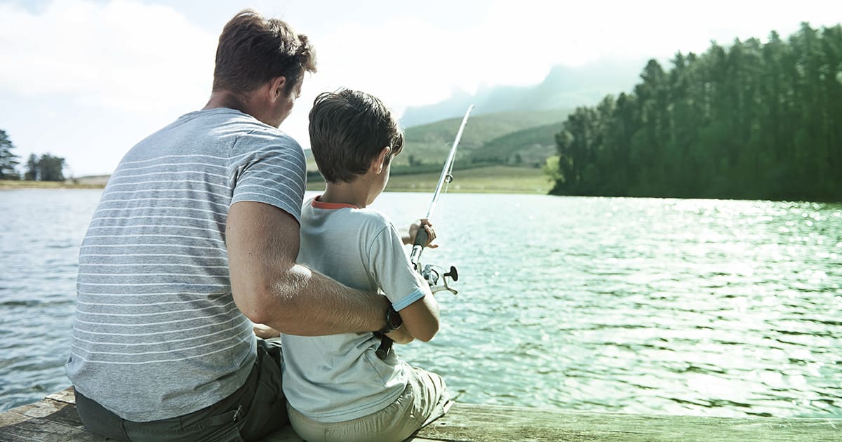 Father and son fishing